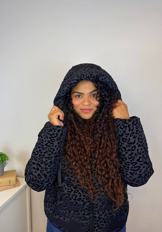 Abrigo Leopardo Negro