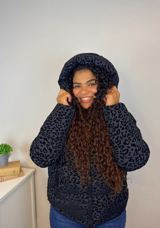 Abrigo Leopardo Negro