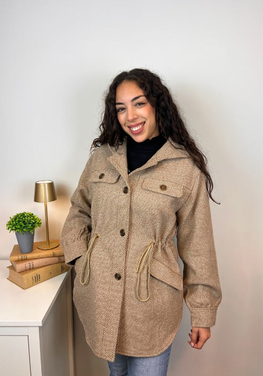 Abrigo Arpillera con capucha