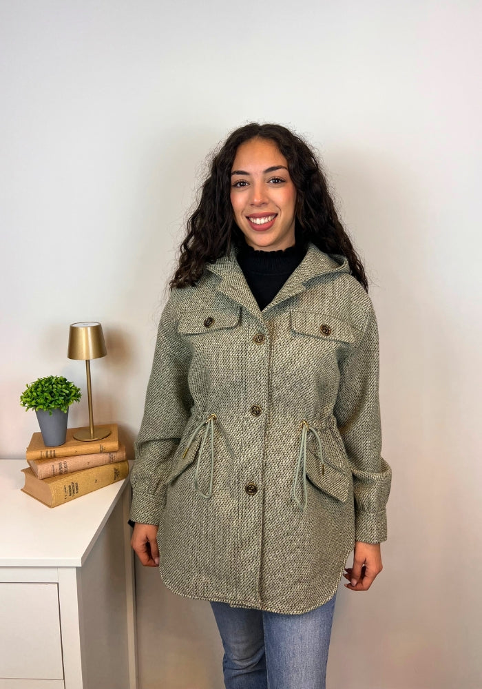 Abrigo Arpillera con capucha