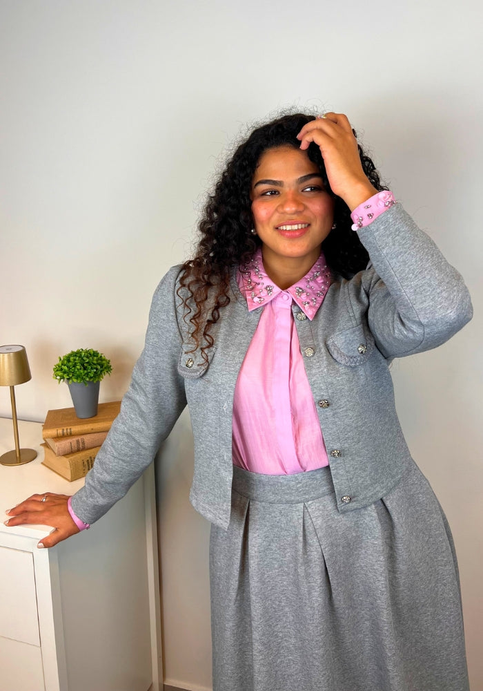 Camisa Seda Pedrería