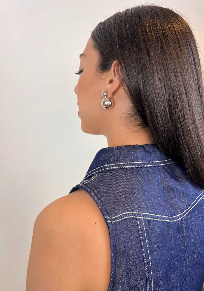 Vestido Tejano midi con vuelo